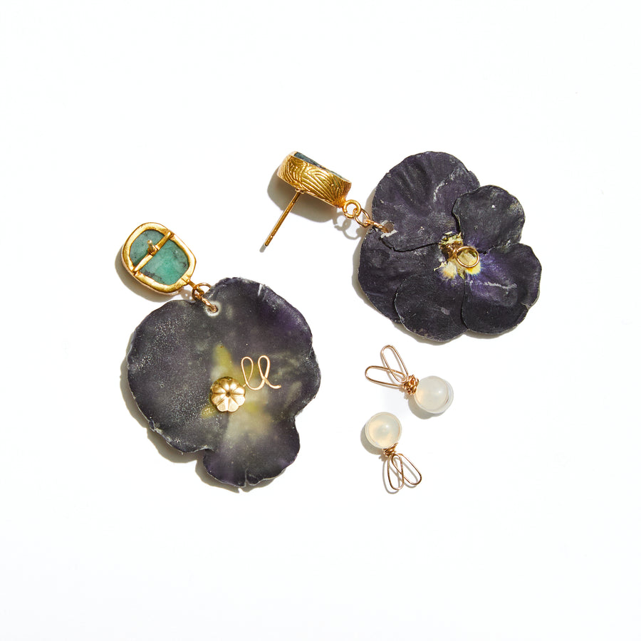 Black Viola Gemstone Drops